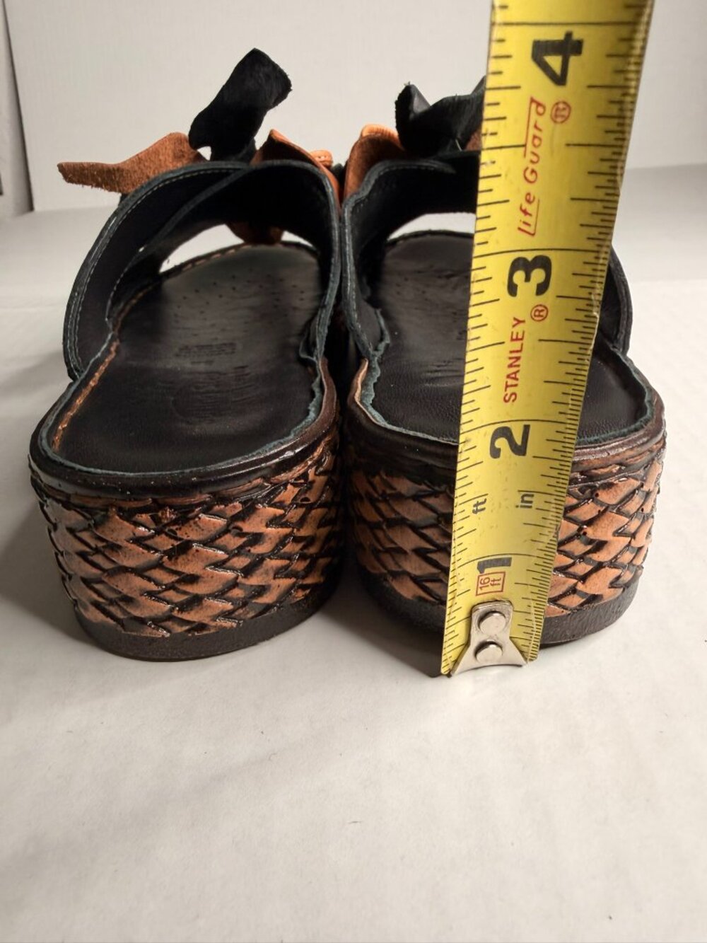 Spring Step Hilary Leather Flower Slide Sandals Black EU38 US 7.5-8 - Picture 4 of 9